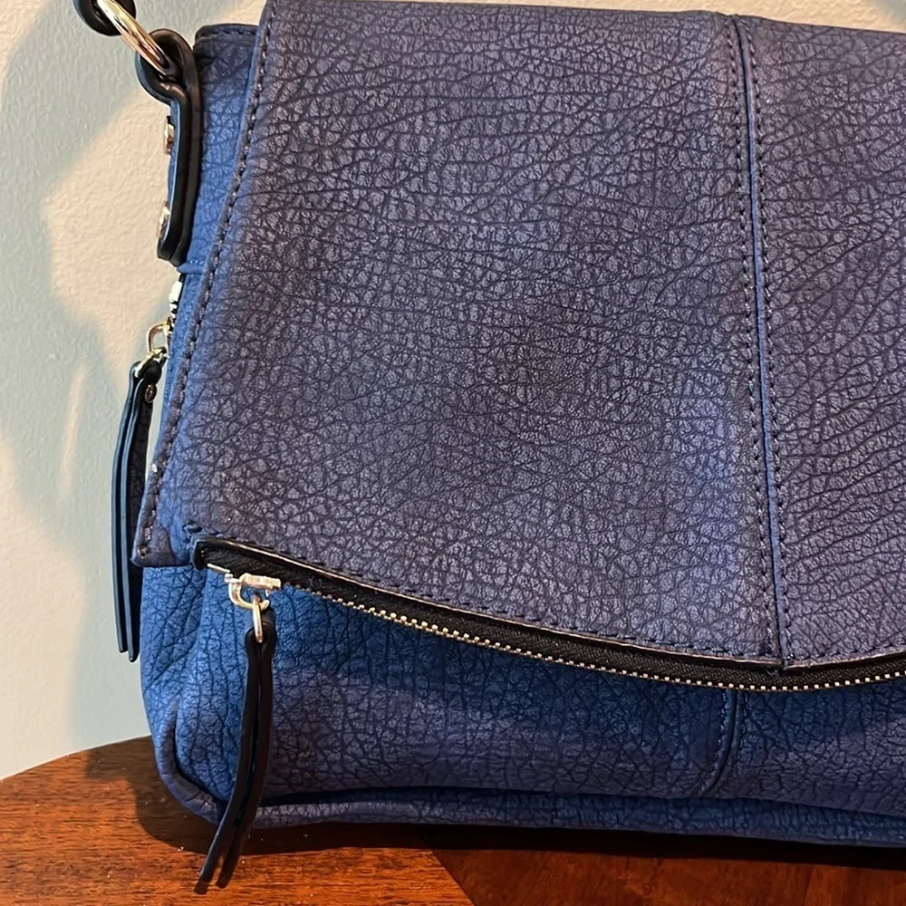 Urban expressions Satchel shoulder Crossbody bag NWOT Med. Blue Denim Suede look